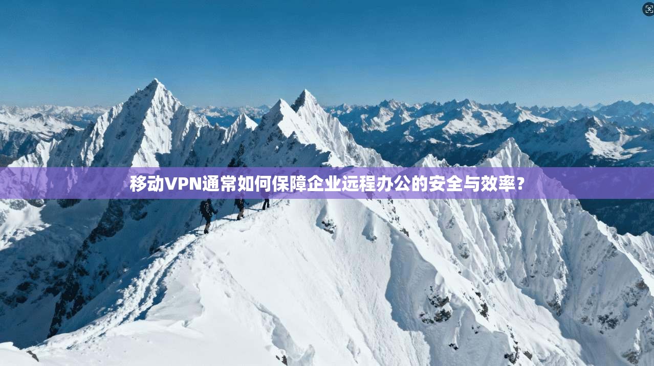 移动VPN通常如何保障企业远程办公的安全与效率？